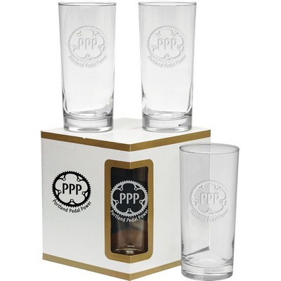 Premium Deluxe Cooler Glasses Set Of 4 - Etched