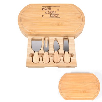 Bamboo Cheese Board And Knife Set