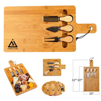 Bamboo Cheese Board Set