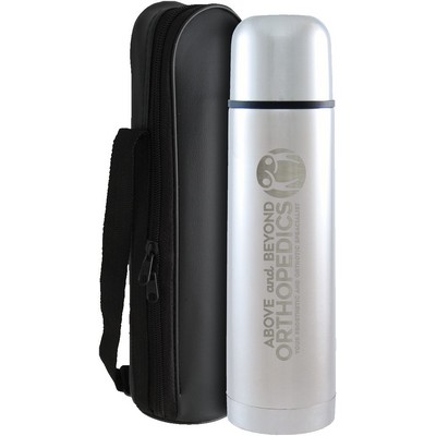 16.9 oz. Laser Etched Stainless Steel Thermos with Case