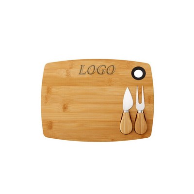 Bamboo Cutting Board With Knife Set